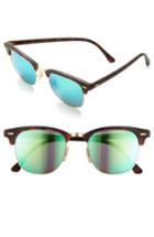 Men's Ray-ban Flash Clubmaster 51mm Sunglasses - Tortoise/ Green Flash