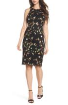 Women's Adrianna Papell Diana Embroidered Sheath Dress - Black