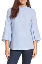 Women's Pleione Ruffle Sleeve Poplin Shirt - Blue
