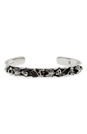 Men's Alexander Mcqueen Dancing Skeleton Cuff Bracelet
