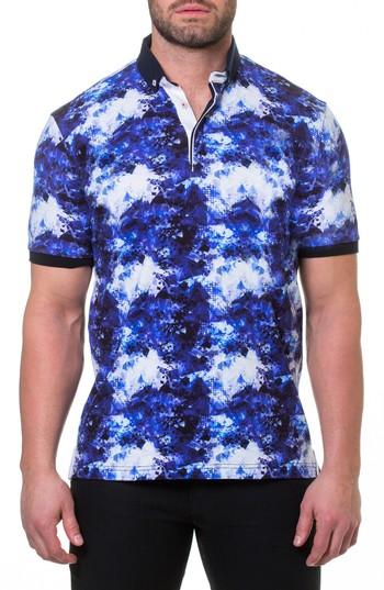 Men's Maceoo Shapes Print Polo (s) - Blue