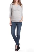 Women's Lilac Clothing Michelle Surplice Maternity/nursing Top, Size - Grey