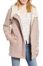 Women's Bcbgeneration Cozy Wool & Fleece Coat - Pink