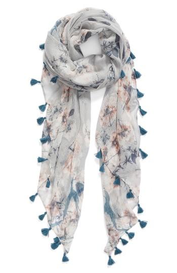 Women's Hinge Gentle Floral Scarf, Size - Grey