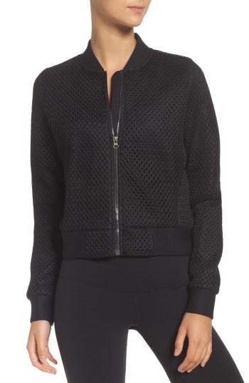 Women's Alo Mytyh Mesh Bomber Jacket - Black