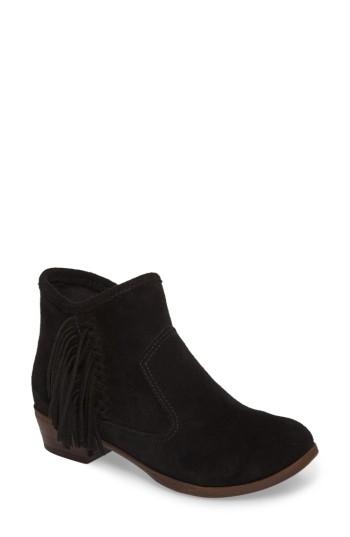 Women's Minnetonka Blake Fringe Bootie .5 M - Black