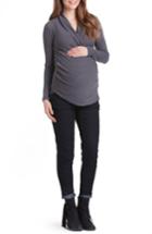 Women's Lilac Clothing Karen Surplice Maternity/nursing Top - Grey