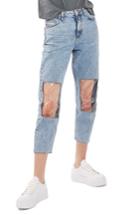 Women's Topshop Clear Knee Mom Jeans