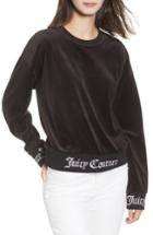 Women's Juicy Couture Logo Graphic Velour Pullover - Black