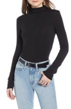 Women's Something Navy Center Seam Mock Neck Top, Size - Black
