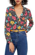 Women's Topshop Floral Pajama Style Shirt