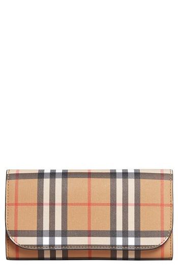 Women's Burberry Kenton Check Wallet - Black