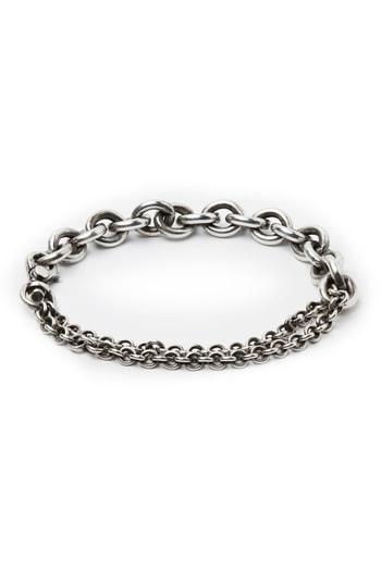 Men's Title Of Work Sterling Silver Chain Wrap Bracelet