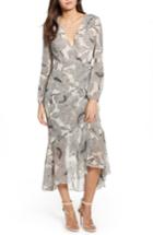 Women's Astr The Label Floral Print Faux Wrap Dress - Ivory