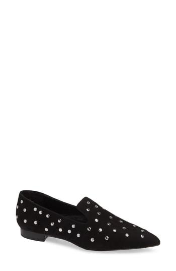 Women's Black Suede Studio Gaby Flat M - Black