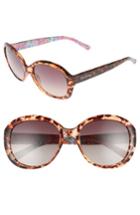 Women's Lilly Pulitzer Magnolia 57mm Polarized Round Sunglasses - Havana