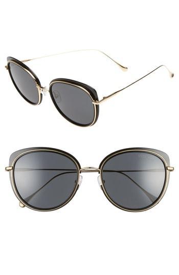 Women's Vedi Vero 56mm Round Sunglasses - Black