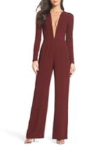 Women's Dress The Population Drew Plunging Illusion Jumpsuit - Red