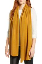 Women's Halogen Solid Cashmere Scarf, Size - Yellow