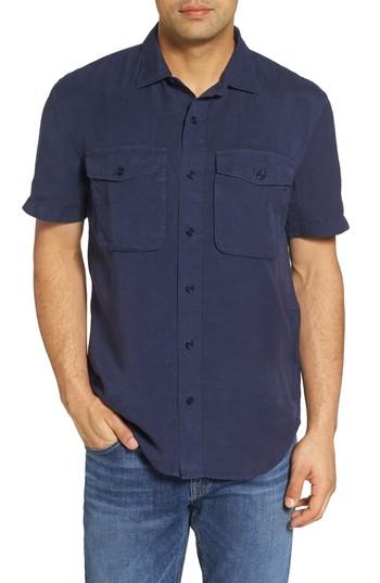 Men's Bonobos Slim Fit Linen Blend Sport Shirt R - Blue