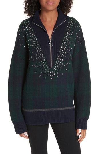 Women's Sandro Patience Half Zip Sweater - Blue