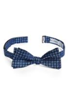 Men's Calibrate Medallion Silk Bow Tie, Size - Blue
