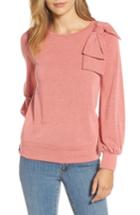 Women's Halogen Bow Knit Sweatshirt, Size - Pink