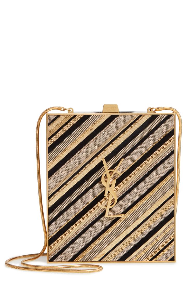 Saint Laurent Tuxedo Box Clutch - Black
