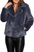 Women's 1.state Crop Faux Fur Jacket - Blue