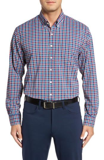 Men's Bobby Jones Dorian Plaid Easy Care Sport Shirt, Size - Blue