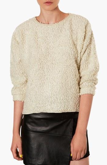 Topshop Textured Sweater Ivory
