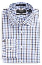 Men's Nordstrom Men's Shop Extra Trim Fit Non-iron Plaid Dress Shirt .5 32/33 - Brown