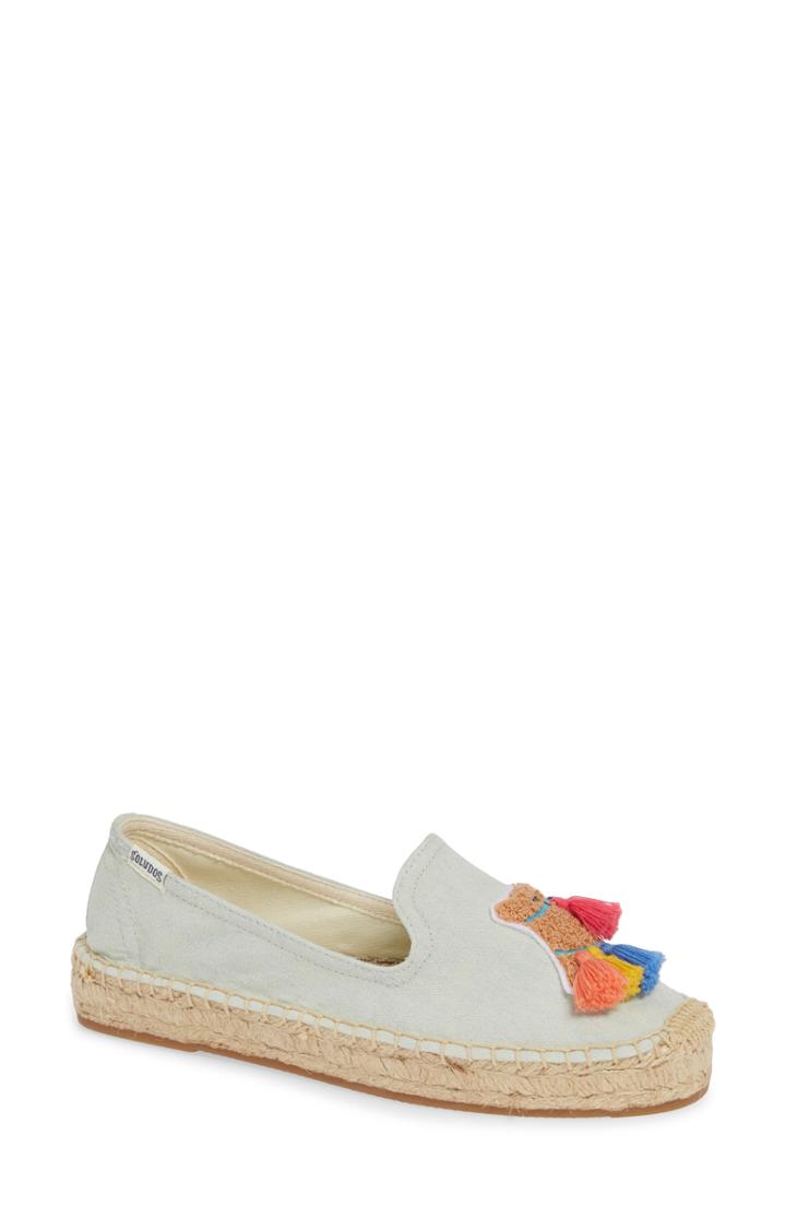 Women's Soludos Camel Tassel Espadrille Loafer M - Blue