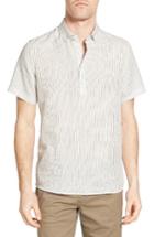 Men's Singer + Sargent Stripe Linen Popover Sport Shirt
