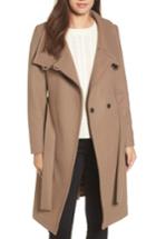 Women's Trina Turk Daphne Oversized Collar Coat - Beige