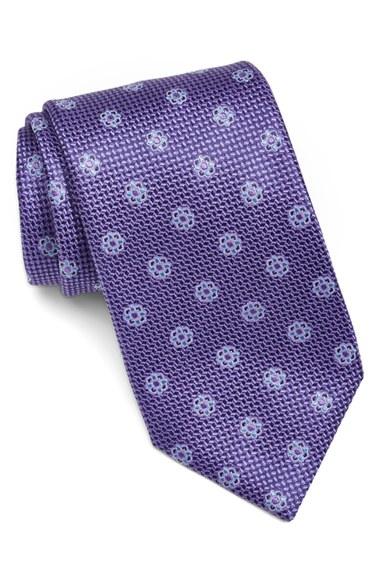 Men's Canali Medallion Silk Tie, Size - Pink
