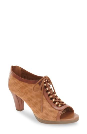 Women's Bella Vita 'lilo' Lace-up Peep Toe Bootie N - Beige