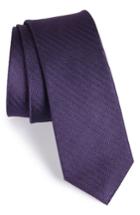 Men's The Tie Bar Sound Wave Herringbone Silk Tie, Size - Purple