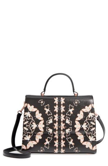 Ted Baker London Buzzy Queen Bee Faux Leather Satchel - Black