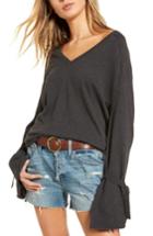 Women's Treasure & Bond Tie Bell Sleeve Top, Size - Grey