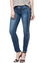 Women's Paige Verdugo Piped Raw Hem Ankle Skinny Jeans - Blue
