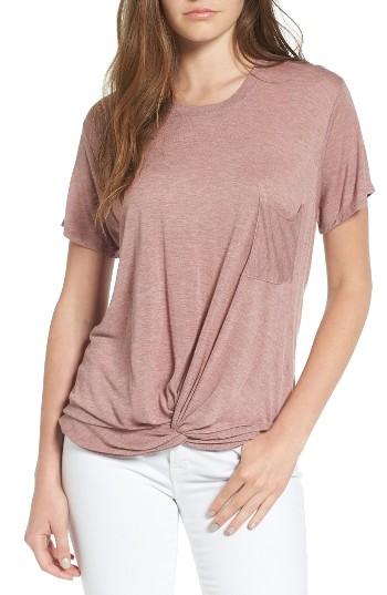 Women's Hinge Twist Hem Tee, Size - Pink