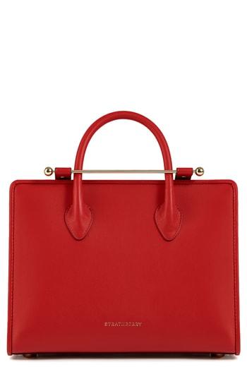 Strathberry Midi Leather Tote - Red