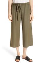 Women's Eileen Fisher Wide Leg Crop Knit Pants, Size - Green