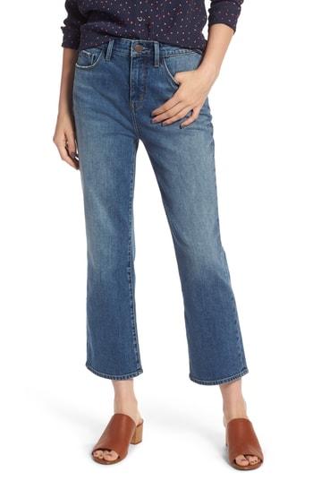 Women's Treasure & Bond Praise High Waist Flared Crop Jeans - Blue