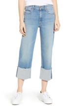 Women's Mother The Dusty Cuff Frayed Wide Leg Jeans - Blue