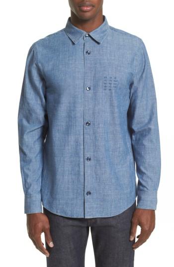 Men's A.p.c. Chambray Chemise Shirt - Blue