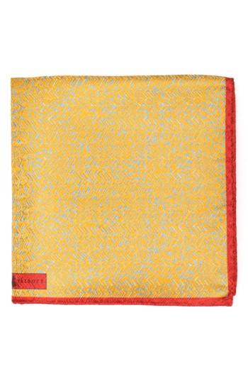 Men's Robert Talbott Floral Silk Pocket Square, Size - Metallic