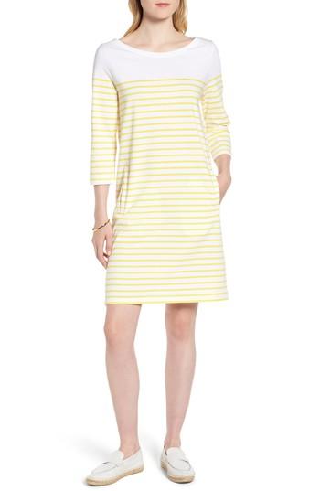 Women's 1901 Stripe Cotton Knit Shift Dress, Size - White