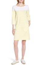 Women's 1901 Stripe Cotton Knit Shift Dress, Size - White